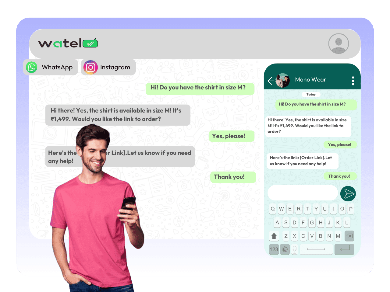 Whatsapp to IG Direct UI